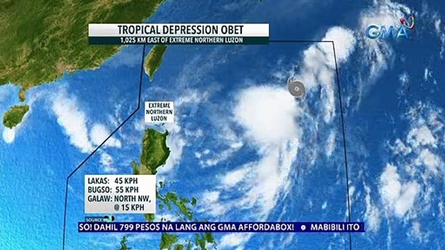 Bagyong Obet habang kumikilos pa-North North-West, napanatili ang lakas | 24 Oras News Alert