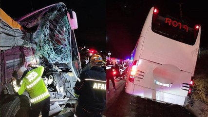 Descargar video: Yolcu otobüsü ile TIR'ın çarpıştığı kazada 2 kişi öldü