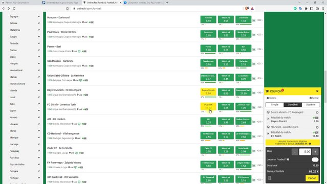 LIGUE DES CHAMPIONS (F) : FC Zürich - Juventus Turin et Bayern Munich - FC Rosengard : 2 match foot Mercredi 19 octobre 2022