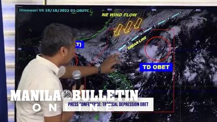 PAGASA Weather Update on Tropical Depression 'Obet' Wednesday 11AM October 19
