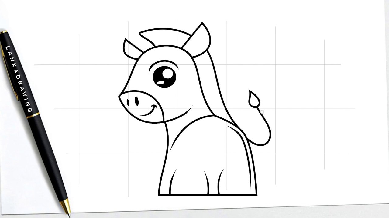 an easy way to draw a simple and cute pony animal