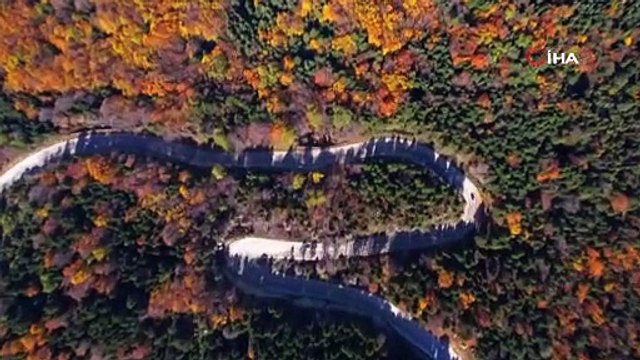 Uludağ’da sonbahar güzelliği! Havadan görüntülendi