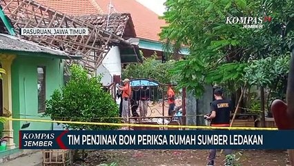 Tim Jibom Polda Jatim Periksa Rumah Warga Sumber Ledakan Diduga Bondet