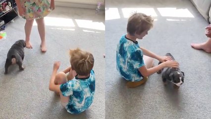Kids get happy and excited after finally getting their own puppy