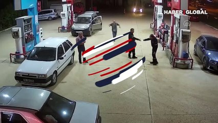 Boğazına yiyecek kaçan sürücü akaryakıt istasyonunda Heimlich manevrasıyla kurtarıldı