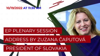 Live - EP Plenary session. Address by Zuzana Čaputová, President of the Slovak Republic.