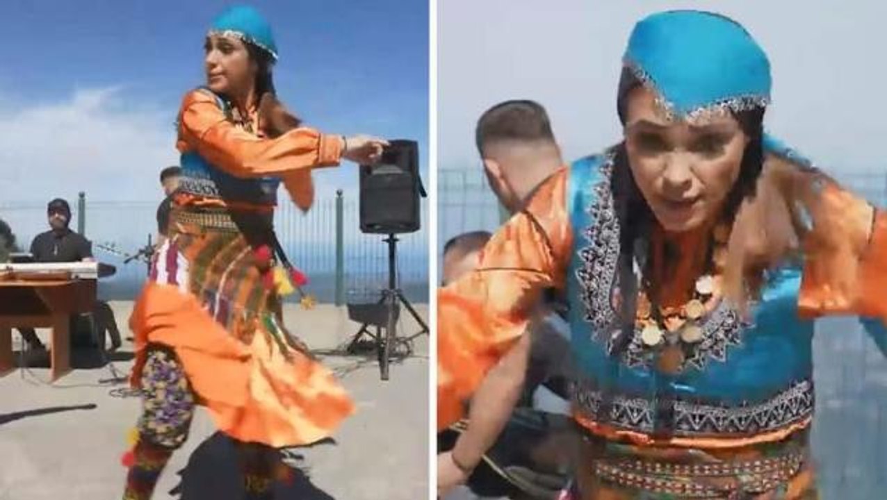 Yöresel kıyafetler giyip kamera karşısına geçen Zuhal Topal, kolbastı oynarken kendinden geçti