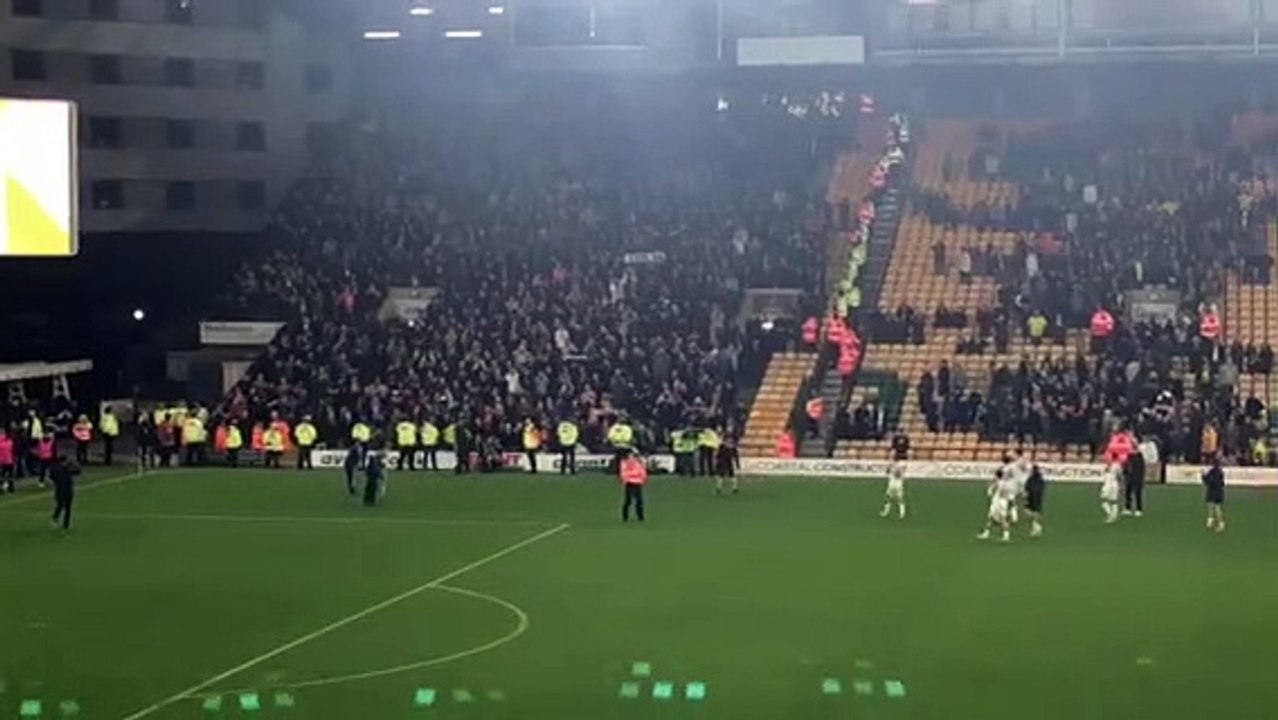 Luton Town's players celebrate beating Norwich City