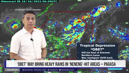 ‘Obet’ may bring heavy rains in ‘Neneng’-hit areas — PAGASA