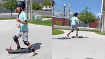 Determined kid doesn't let his blindness come in the way of his passion for skating