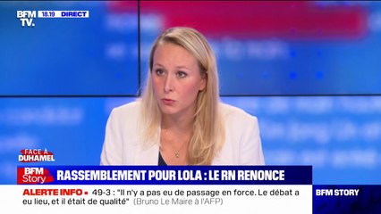 "Je pense qu'ils ont tort": Marion Maréchal sur le refus des dirigeants du RN de se rendre au rassemblement en hommage à Lola