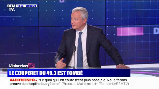 Bruno Le Maire sur le budget 2023: Nous prenons nos responsabilités