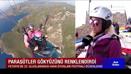 Paraşütler gökyüzünü renklendirdi