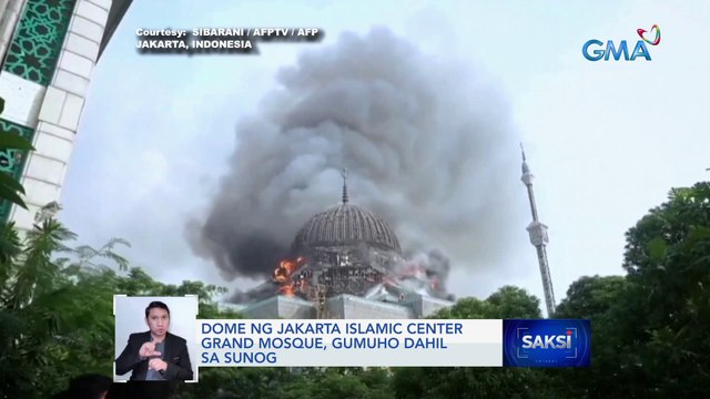 Dome ng Jakarta Islamic Center Grand Mosque, gumuho dahil sa sunog | Saksi