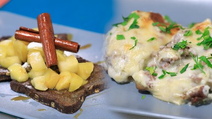 Gratin pomme de terre viande hachée , pain perdu aux pommes caramélisées  - Koujinetna Haka 2 EP 08