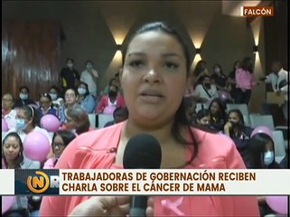 Trabajadoras de la gobernación de Falcón reciben charla sobre la Lucha contra el Cáncer de Mama