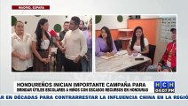 Hondureños en España se organizan para brindar útiles escolares a niños de escasos recursos en Honduras