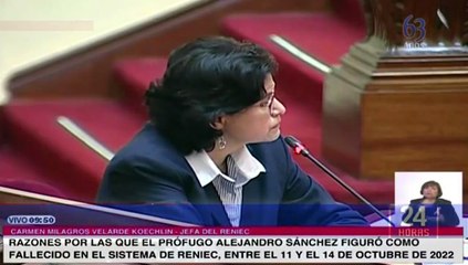 Jefa de Reniec explica por qué prófugo Alejandro Sánchez figuró como fallecido en el sistema
