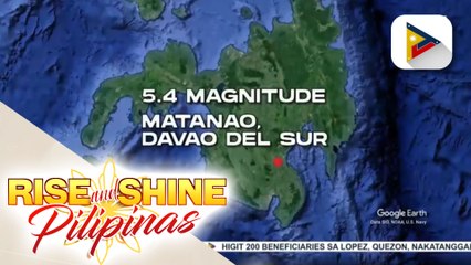 Matanao, Davao del Sur, niyanig ng magnitude 5.4 na lindol