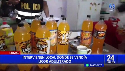 Download Video: Comas y Ate: policía interviene locales donde se vendían licores adulterados