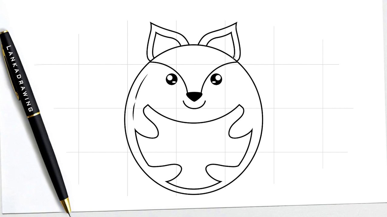 easy way to draw a simple weasel with a circle