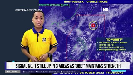 Signal No. 1 still up in 3 areas as ‘Obet’ maintains strength