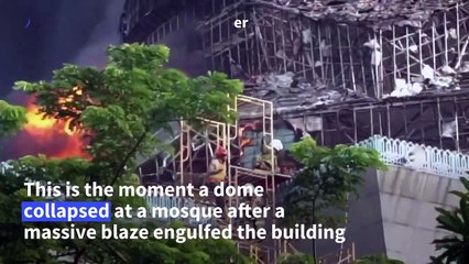 Giant dome collapses in Indonesia's mosque fire