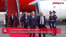 Cumhurbaşkanı Erdoğan ile Aliyev Zengilan Havalimanı'nın açılışını yaptı
