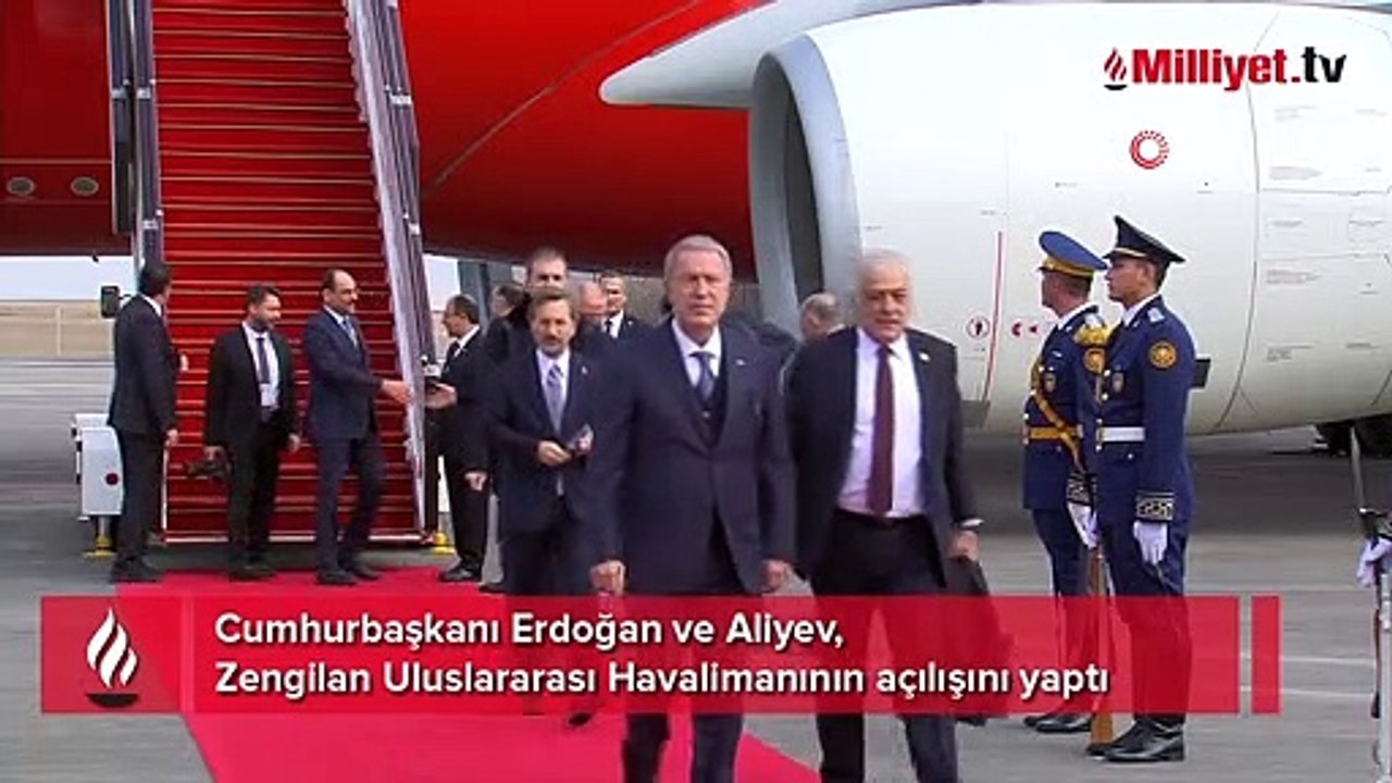 Cumhurbaşkanı Erdoğan ile Aliyev Zengilan Havalimanı'nın açılışını yaptı