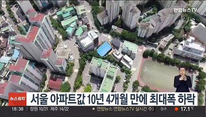 Скачать видео: 서울 아파트값 10년 4개월 만에 최대폭 하락