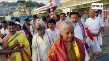 Finance Minister Nirmala Sitharaman visits Tirupati, offers prayer at the temple