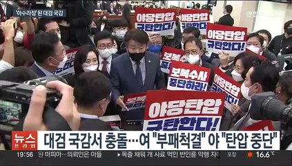 대검찰청 국감 '아수라장'…여당 단독 개의에 야당 항의