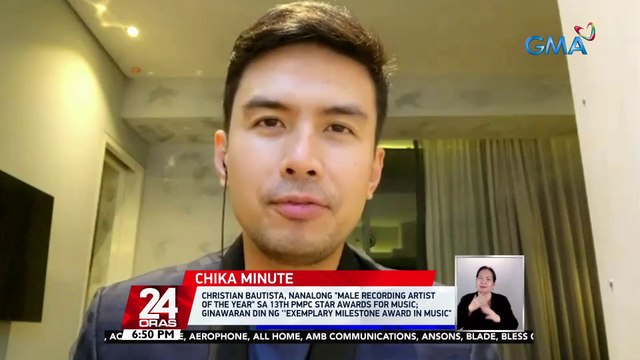 Christian Bautista, nanalong Male Recording Artist of the Year sa 13th PMPC Star Awards for Music; ginawaran din ng ''Exemplary Milestone Award in Music | 24 Oras