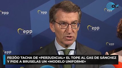 Feijóo tacha de «perjudicial» el tope al gas de Sánchez y pide a Bruselas un «modelo uniforme»