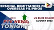 Personal remittances from overseas Filipinos increased in August