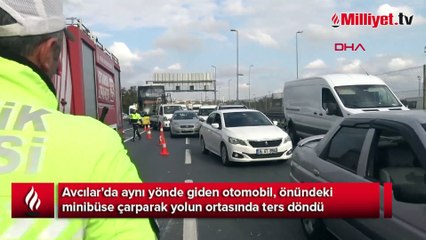 Avcılar'da minibüs ile otomobil çarpıştı: 4 yaralı