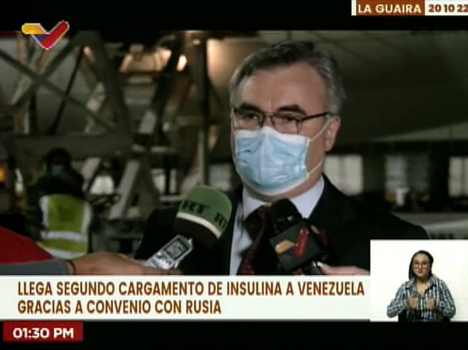 Venezuela recibió segundo cargamento proveniente de Rusia con 1.233.186 suministros de insulina