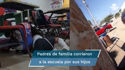 ¡Al piso! Maestra tranquiliza a niños durante balacera frente a primaria en Sonora