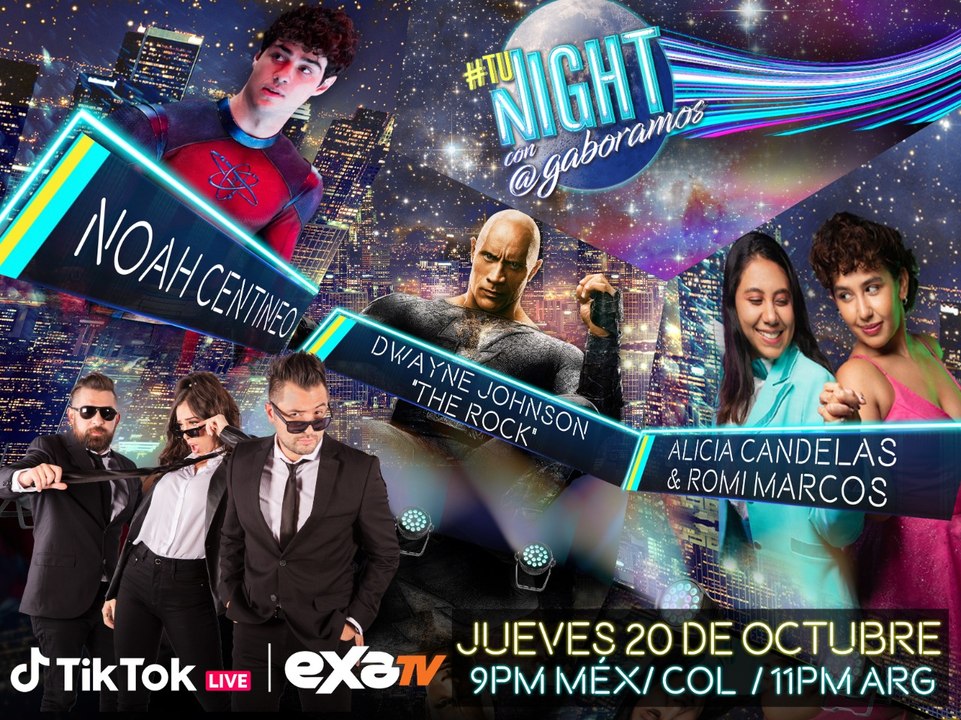The Rock, Noah Centineo y Romi Marcos en TuNight // EXA Tv