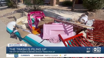Trash piling up in Phoenix neighborhoods after delays in bulk trash pickup
