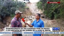 Desbordamiento de una quebrada pone en peligro a los habitantes de la aldea El Rincón, Siguatepeque