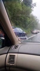 Big Pothole Flattens a Ton of Car Tires on State Highway