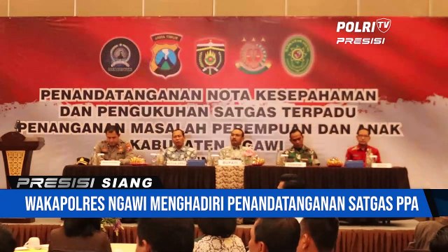 Wakapolres Ngawi Hadir Dalam Penandatanganan Satgas PPA Di Kurni Hall Conversion Beran