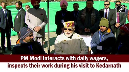 PM Modi interacts with daily wagers, inspects their work during his visit to Kedarnath
