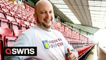 Man spends 35 hours sitting on all 42,785 seats at football stadium to raise money for charity