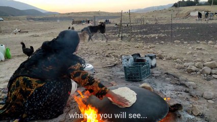 Baking bread for dinner_Nomadic lifestyle of iran
