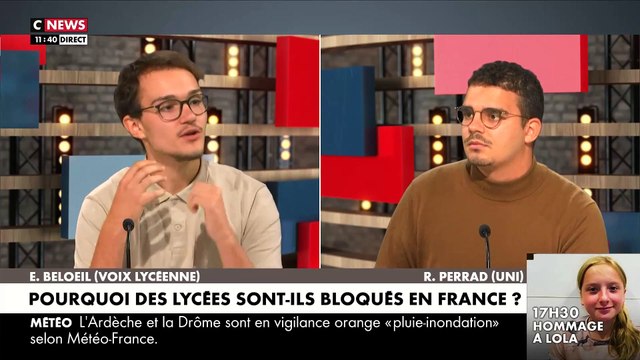 Mobilisation dans les lycées - Grévistes et non grévistes s’opposent en direct sur le plateau de « Morandini Live » - VIDEO