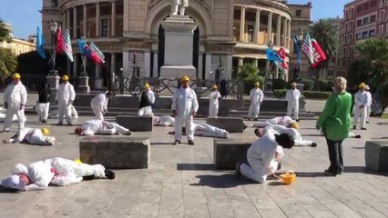 Sicurezza sul lavoro, a Palermo il flash mob dei sindacati