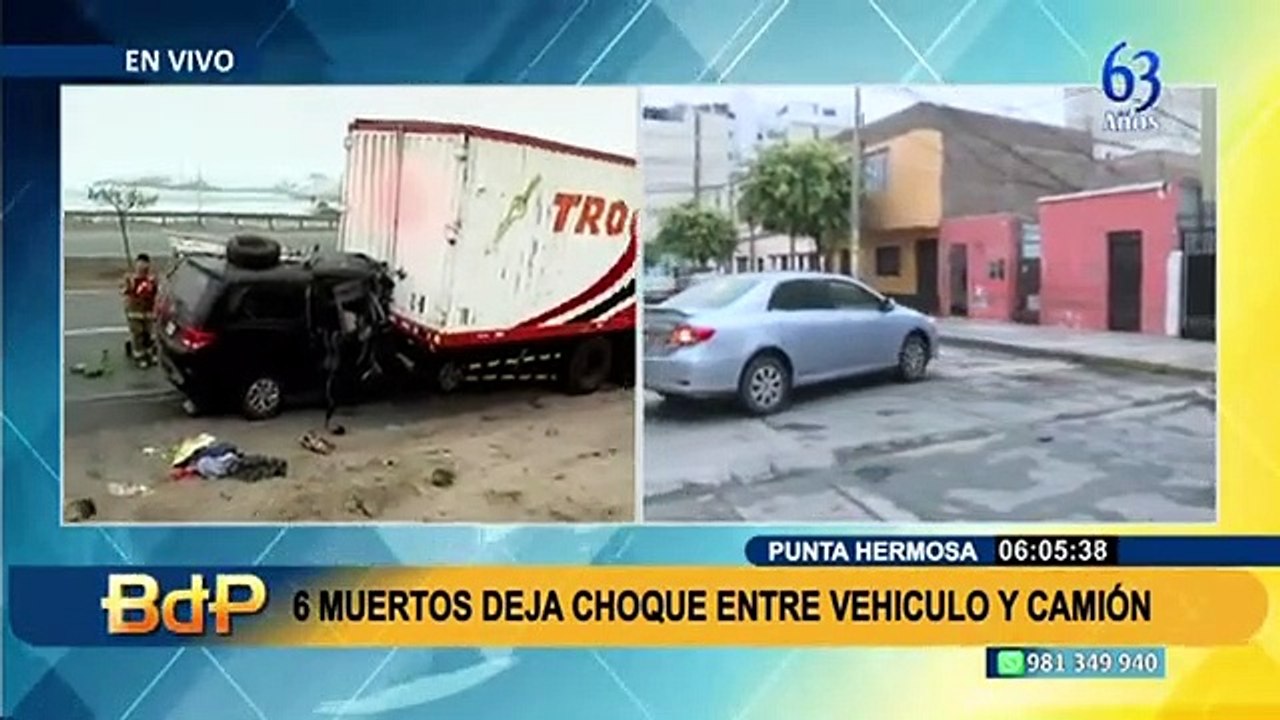 Trágico accidente: seis muertos y cuatro heridos deja choque en Punta Hermosa
