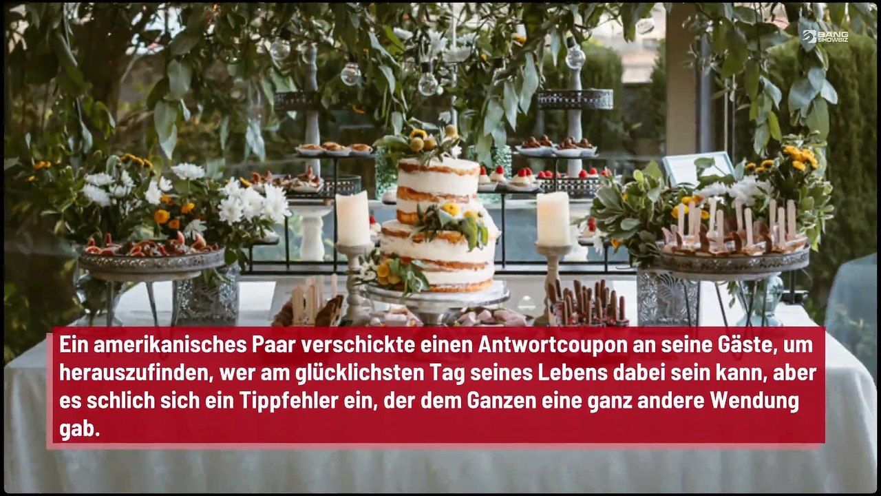 Tippfehler: Brautpaar bietet Gästen an, Kinder zu essen